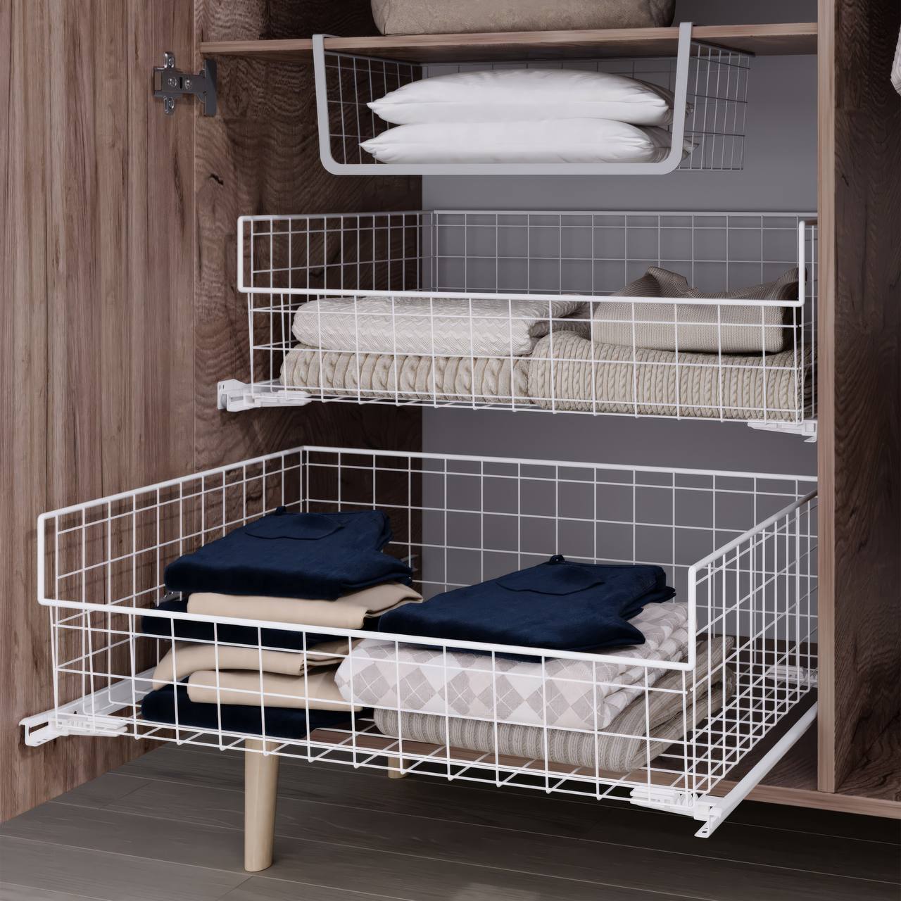 Выдвижные корзины с направляющими 